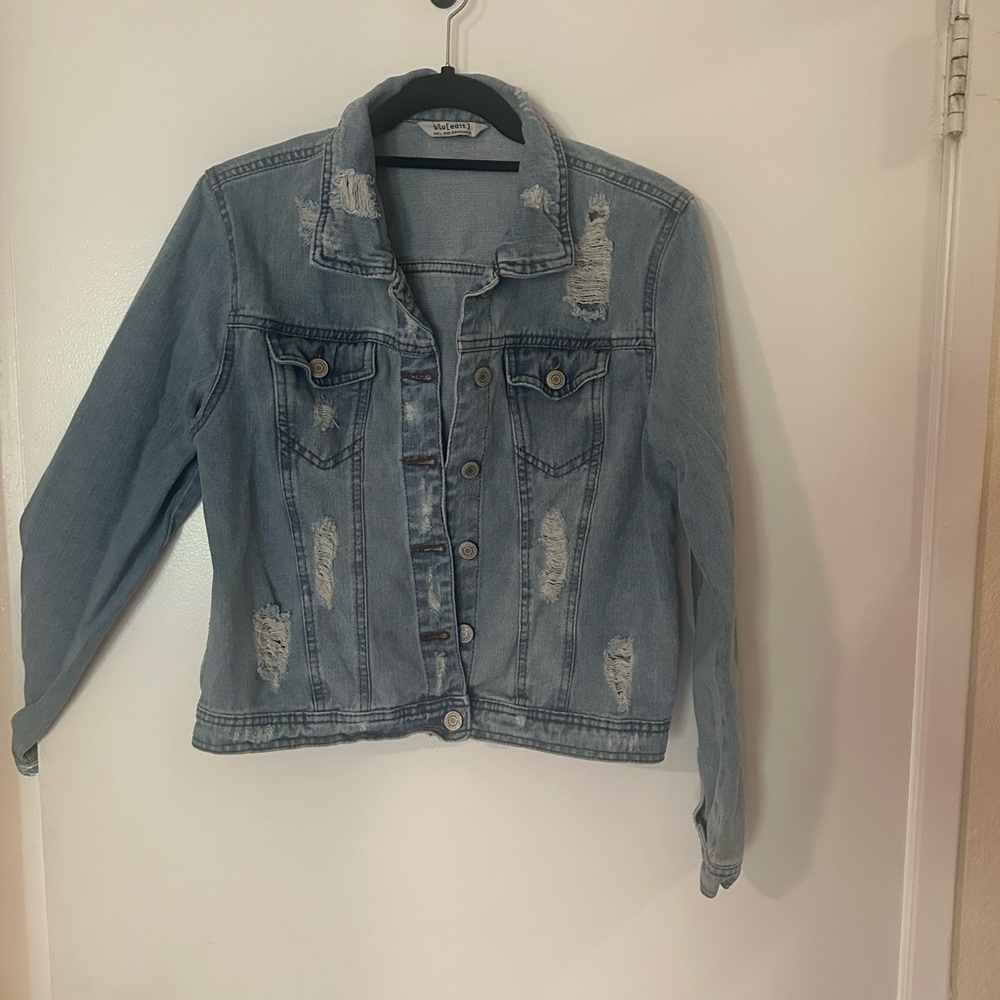 Distressed Light Blue Denim Jacket